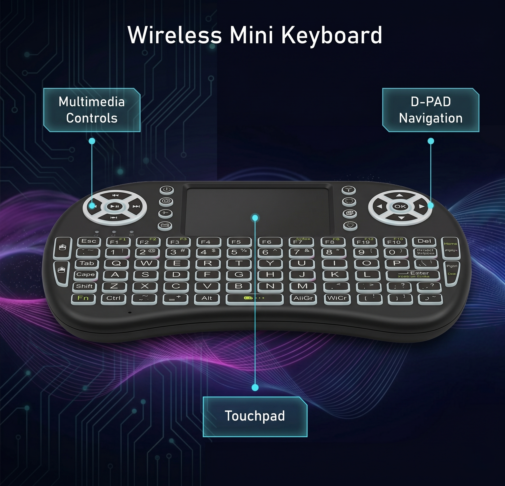 Mini Backlit Wireless Keyboard